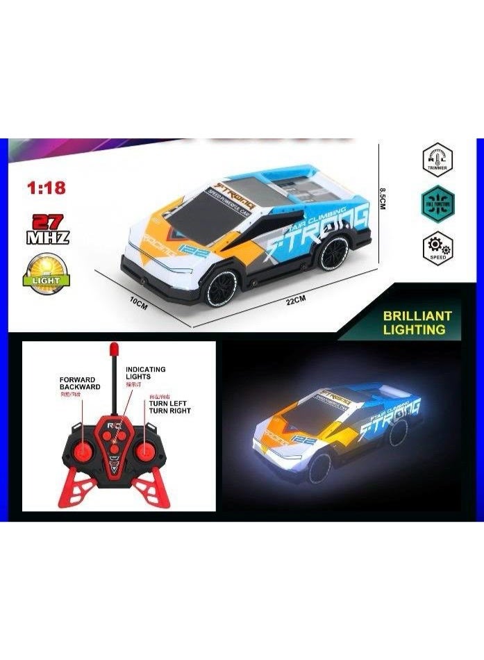 توي لاند سيارة سباق تعمل بالتحكم عن بعد بمقياس 1:18 مزودة بأضواء LED، سيارة رياضية تعمل بالتحكم عن بعد بتردد 27 ميجاهرتز - Image 3