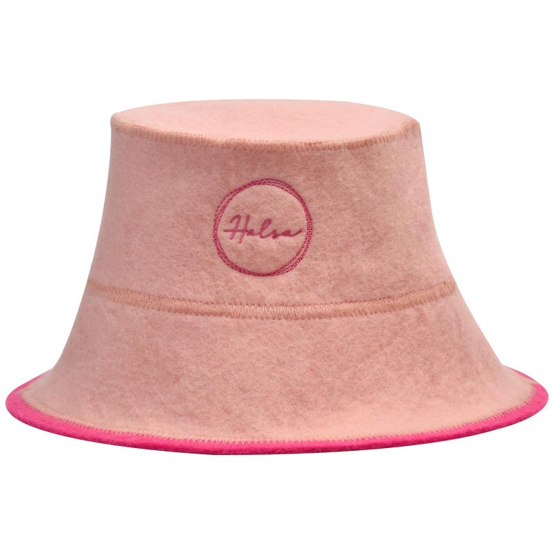 Halsa Sauna Hat, Natural Wool Sauna Hat for Men and Women, Eco-Friendly Insulating Headgear for Spa, Steam Room, Banya, Comfortable, Breathable, Handmade, One Size Fits All. Pink. - Image 1