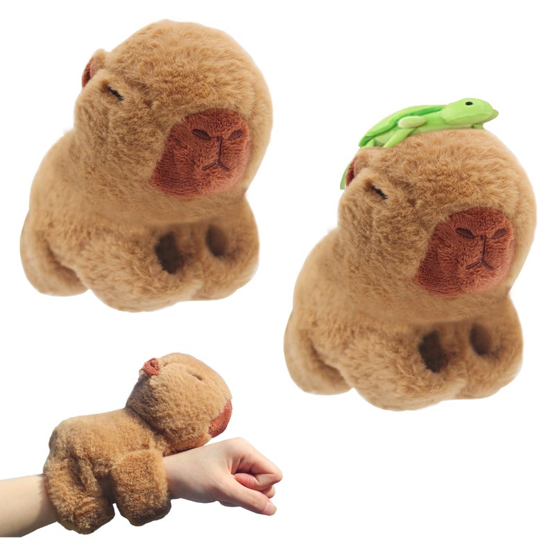 Timisea Animal Slap Bracelets2 Pcs Capybara Slap BraceletStuffed Animal Capybara Huggers Slap BraceletsStuffed Band for Birthday Party capybara Valentines Gift plush - Image 3