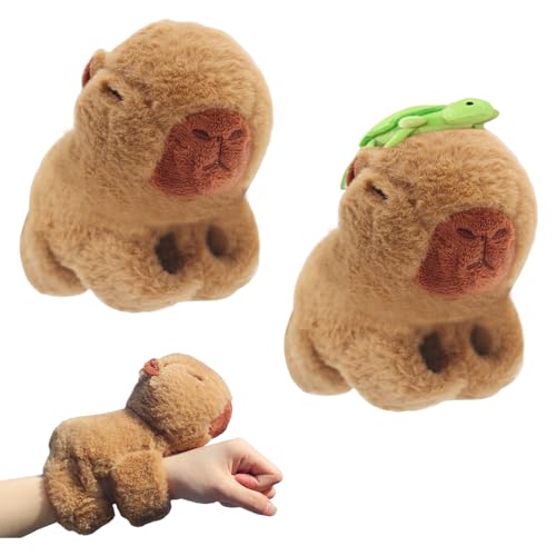 Timisea Animal Slap Bracelets2 Pcs Capybara Slap BraceletStuffed Animal Capybara Huggers Slap BraceletsStuffed Band for Birthday Party capybara Valentines Gift plush - Image 1