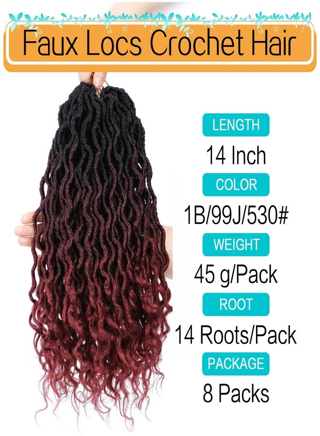كاريدا شعر كروشيه كاريدا غوديس لوكس 14 بوصة، 8 عبوات من شعر كروشيه فو لوكس للنساء ذوات البشرة السمراء، شعر كروشيه غوديس فو لوكس بأطراف مجعدة (14 بوصة (عبوة من 8)، 1B/99j/530#) - Image 3