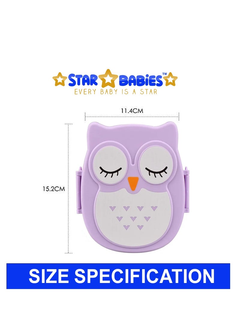 ستار بيبيز صندوق غداء على شكل بومة كرتونية من ستار بيبيز، حاوية تخزين الطعام للأطفال، مكتب المدرسة، صندوق بينتو محمول - أرجواني - Image 3