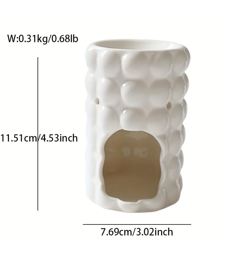 Scandinavian Style White Ceramic Oil Stove 3D Candle Holder Aromatherapy Burner Incense Home Decor - Image 5