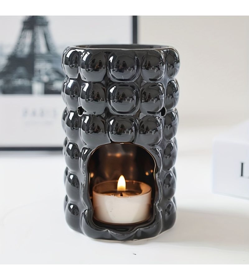 Scandinavian Style White Ceramic Oil Stove 3D Candle Holder Aromatherapy Burner Incense Home Decor - Image 2