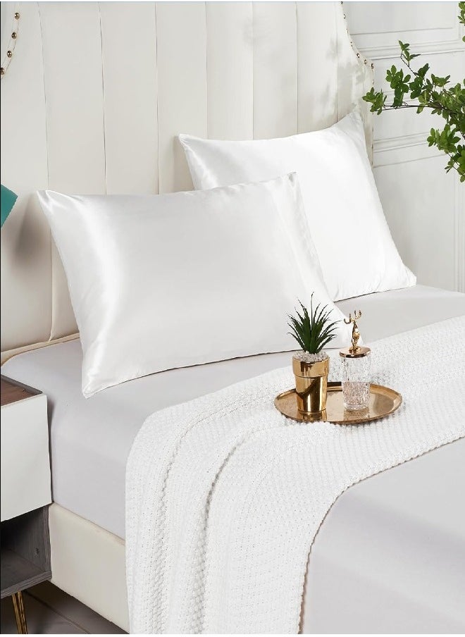 Neyam - Neyam 100% Natural Mulberry Silk Pillow Case (1pc), Ideal for Skin and Hair Care. Soft and Cool Texture, Size 48.5 x 71 cm. Available in Multiple Colors. - Image 1