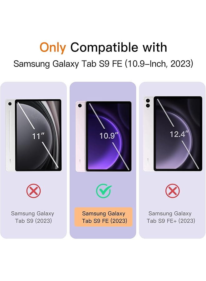 Jetech Case For Samsung Galaxy Tab S9 Fe 10.9-Inch With S Pen Holder Soft Tpu Tri-Fold Stand Protective Tablet Cover Support S Pen Charging Auto Wake Sleep Light Purple - Image 2