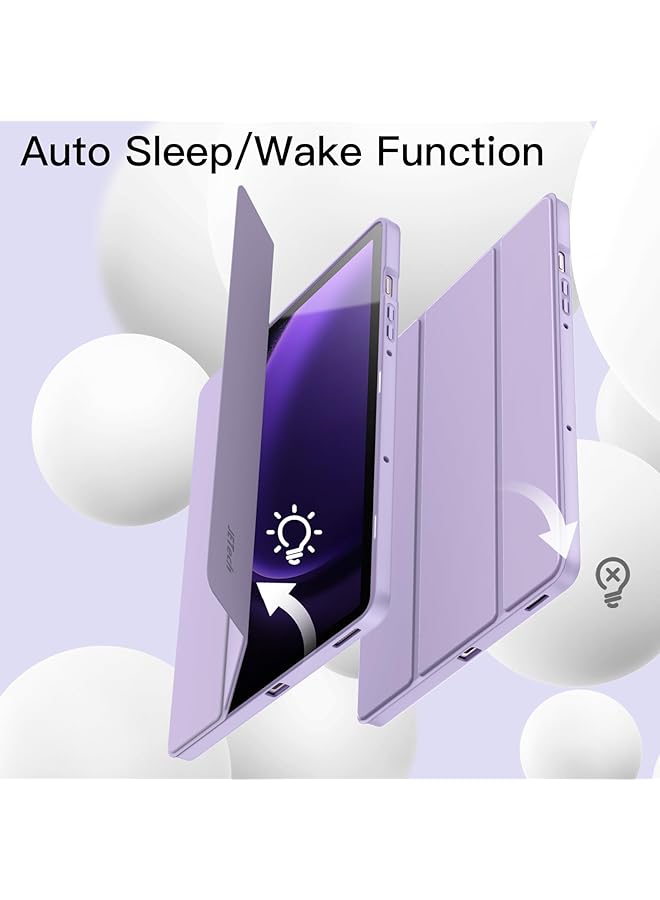 Jetech Case For Samsung Galaxy Tab S9 Fe 10.9-Inch With S Pen Holder Soft Tpu Tri-Fold Stand Protective Tablet Cover Support S Pen Charging Auto Wake Sleep Light Purple - Image 5