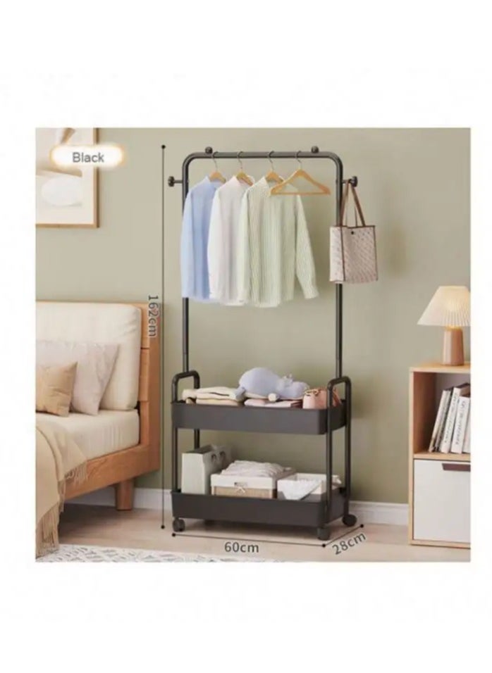Y&D Coat Rack Freestanding With 2 Tier Rack Lightweight Metal Shoe Rack Organizer Multifunctional Coat Hanger Stand Shoe Shelf For Apartment Bedroom Dorm And Entryway Black  - Image 2