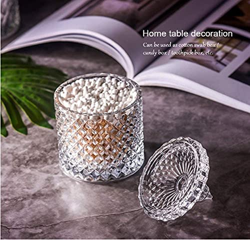 KELVEE Glass Candy Dish with Lid Crystal Candy Jar Decorative Candy Bowl Cookie Jar Jewelry Dish Covered Candy Jar Small Glass Jars for Buffet Kitchen Home Office Desk Set of 2 - Image 3