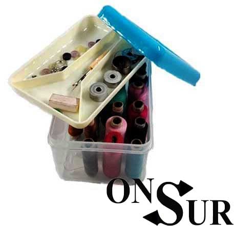ONSUR ONSUR Plastic Mini Tailoring Accessories Sewing Kit Box for Storage Scissor Pin Buttons Needles Reels Up to 24 Best in Home Stitching Item Storage 1pc Empty Box Assorted  - Image 4