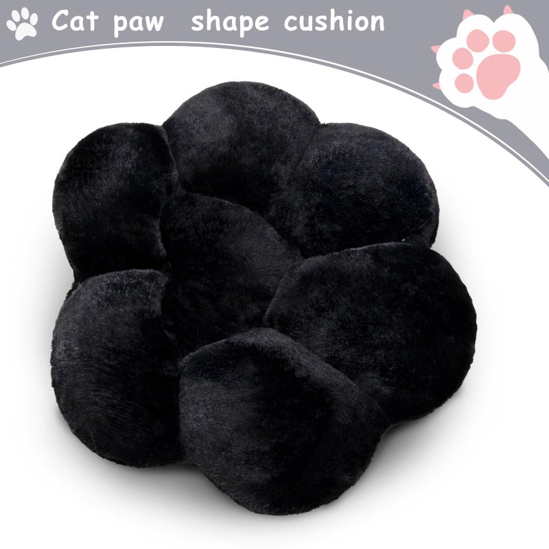 Dobuono Cat Paw Cushion Kawaii Office Desk Chair Cushion Comfy Plush Cat Paw Shape Gaming Chair Cushion Bear Cute Seat Cushion For Girl  Kawaii Room Bedroom Decorate 28""X 24"" (Black) - Image 5