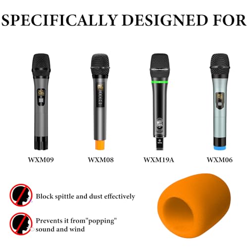 Geekria for Creators Foam Windscreen for 16 Diameter Microphones Antipop Windshield Mic Wind Cover Sponge Foam Filter Compatible with Bietrun WXM09 WXM21 Orange 2 Pack - Image 3