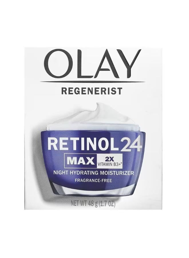 Olay Regenerist Retinol 24 Night Hydrating Moisturizer  Fragrance Free 48 oz 1.7 oz - Image 2