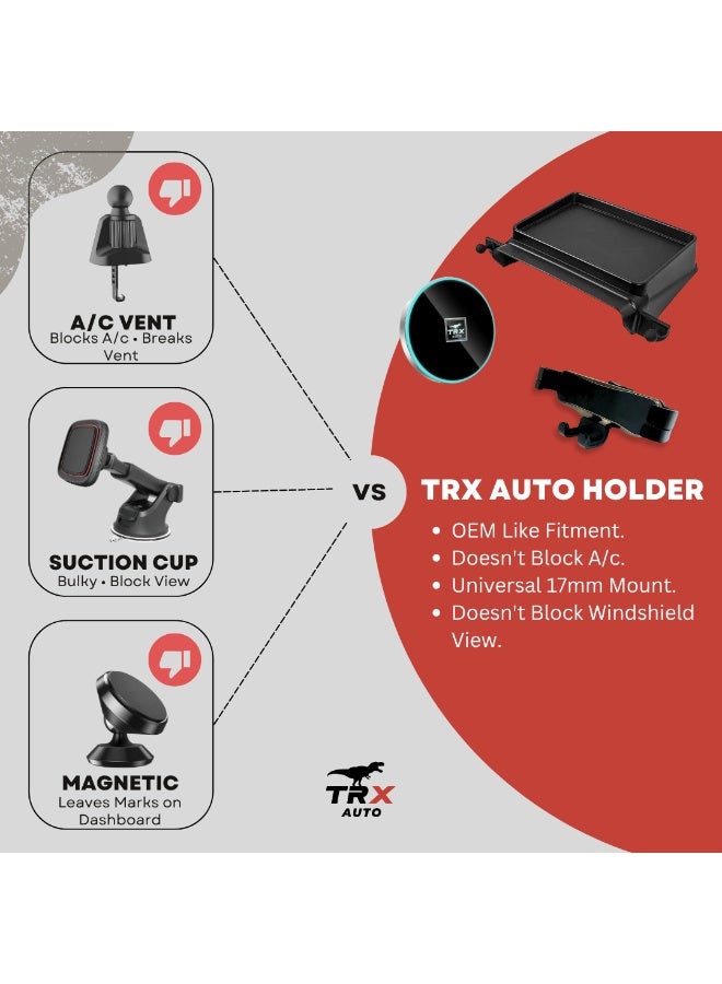  تي ار اكس اوتو صينية تخزين علوية لشاشة لوحة القيادة TRX AUTO لسوزوكي جيمني 2018-2026 | منظم حامل هاتف مزدوج مع شاحن لاسلكي مغناطيسي أيسر Q2 وحامل قابل للتعديل يمين | علبة منظم لوحة القيادة الداخلية للسيارة - Image 2