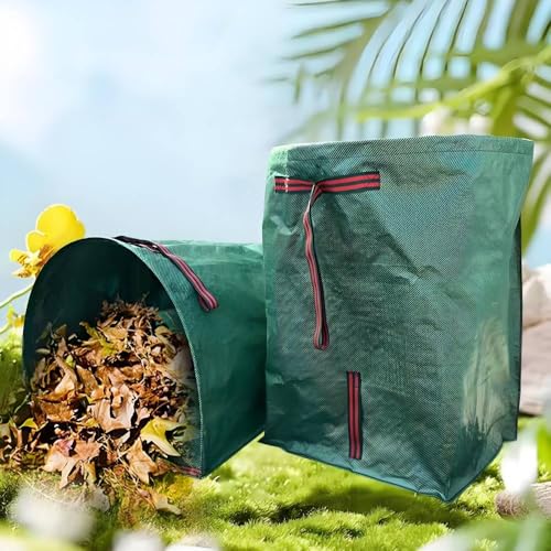 RISETEX 72 Gallon Garden Bags for Debris,2-Pack Yard Waste Bags,Large Dustpan-Type Lawn Bags with Gardening Gloves, Leaf Bags for Yard Debris,Grass Clippings,Collapsible Trash Can for Parties,Laundry,Camping - Image 5