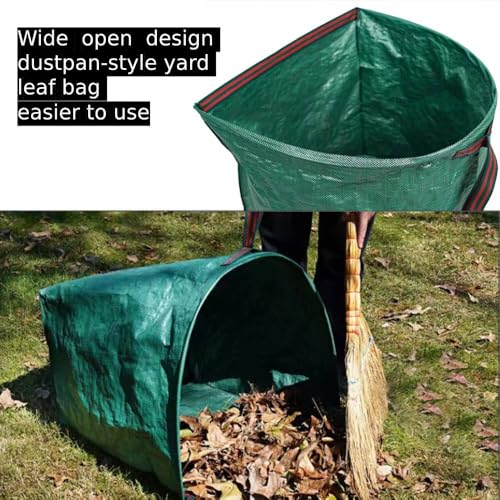 RISETEX 72 Gallon Garden Bags for Debris,2-Pack Yard Waste Bags,Large Dustpan-Type Lawn Bags with Gardening Gloves, Leaf Bags for Yard Debris,Grass Clippings,Collapsible Trash Can for Parties,Laundry,Camping - Image 3