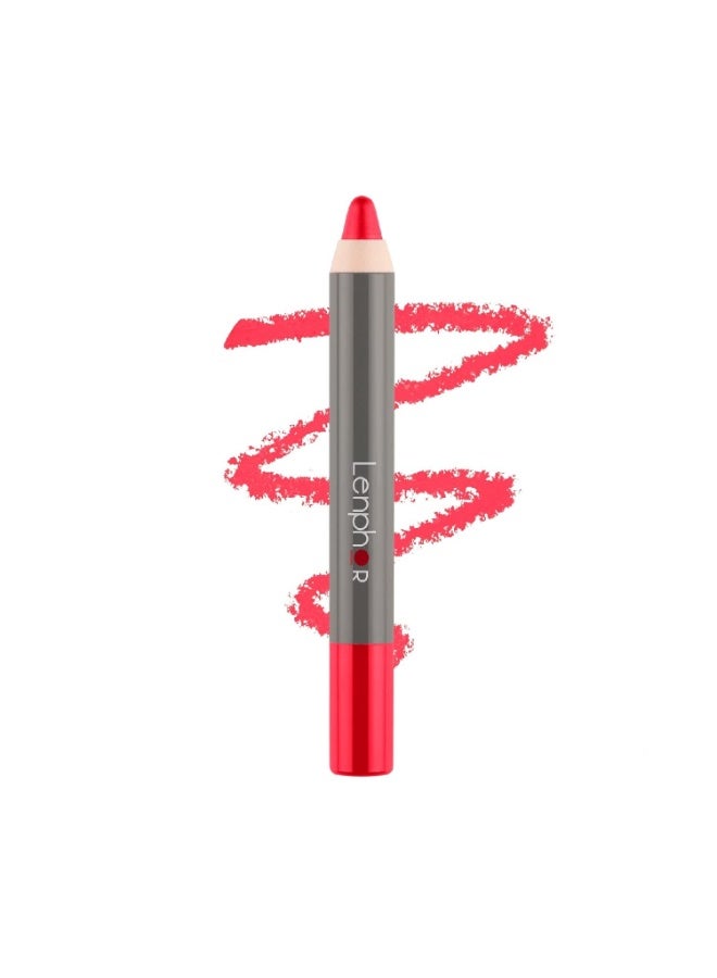 Lenphor Matt Show-Off 2 in 1 Crayon Lip Pencil Lipstick, Lip Liner Waterproof & Smudgeproof, Long Lasting, Matte Finish, Pointed Tip, Smashy Pink, 2.8gm - Image 1