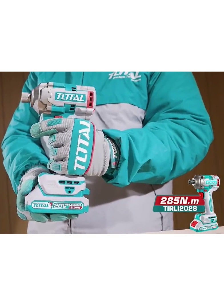 TOTAL Super Total 20V Cordless Impact Driver with Brushless Motor, 285Nm Torque, Integrated LED Light, 2x 2.0Ah Batteries, 0-2900bpm, Charger & Accessories  - Image 3