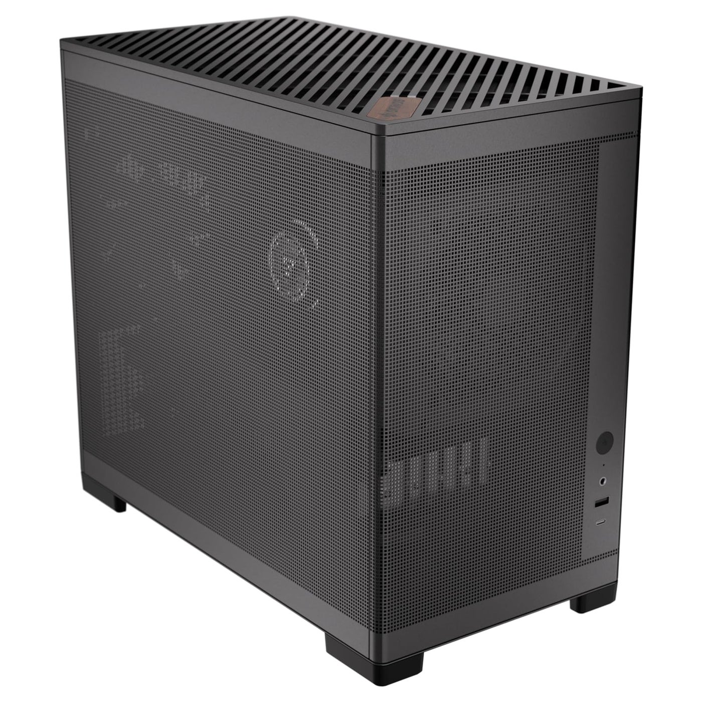 Okinos MiniArt 4 Micro ATX PC case, 2x120mm Reverse 3 Pin Fans & 1x120mm 3 Pin Fan Pre-Installed, 240mm Radiator Support, Compact MATX Case, Front Mounted PSU, MiniArt Series Black