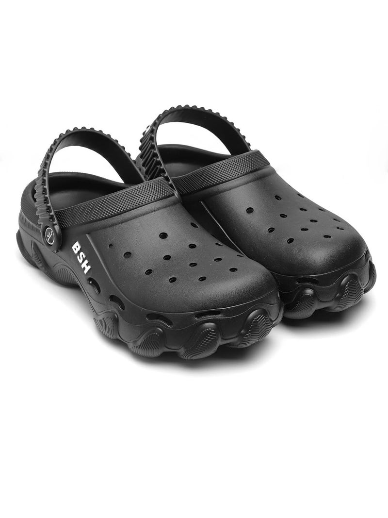 BERSACHE Mens Soft Classic Casual With Regular Wear With Ultra Soft & Technology Clog, 7 Uk, Black - Image 1