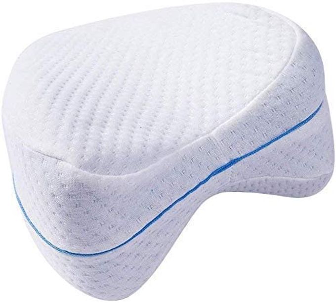 MEMORY FOAM PILLOW SLEEPING COTTON LEG PILLOW CUSHION FOR HIP KNEE LEG AND BACK SUPPORT PAIN RELIEF CUSHION KNEE PILLOW FOR SIDE SLEEPERS AND ALSO FOR PREGNANT WOMEN 01 PC