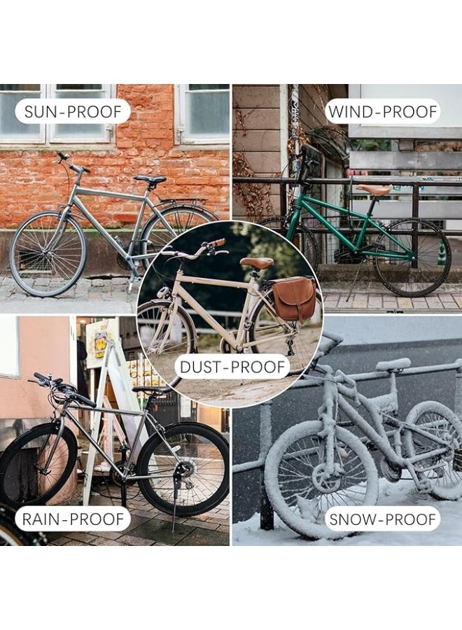 Bike Cover Waterproof Outdoor Bicycle Covers with Lock Holes & 3 Buckles 420D Heavy Duty Ripstop Material Anti UV Snow Wind Proof for Mountain Road City Electric Bikes - Image 4