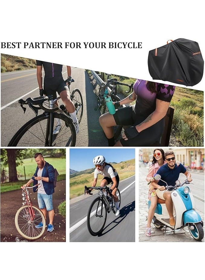 Bike Cover Waterproof Outdoor Bicycle Covers with Lock Holes & 3 Buckles 420D Heavy Duty Ripstop Material Anti UV Snow Wind Proof for Mountain Road City Electric Bikes - Image 5