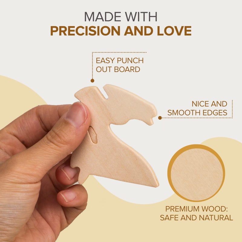 Hands Craft DIY 3D Wooden Puzzle â€“ 6 Assorted Dinosaur Bundle Pack Set Brain Teaser Puzzles Educational STEM Toy Adults and Kids to Build Safe and Non-Toxic Easy Punch Out Premium Wood JP2B1 - Image 4