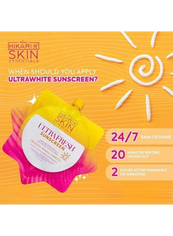 Hikari Ultrawhite Sunscreen 50ml, UVA/UVB SPF50 PA++++ Daily Protection Gel Cream, Whitening, Waterproof and Fast Absorbing Sun Cream, Lightweight Moisturizing Gel - Image 3