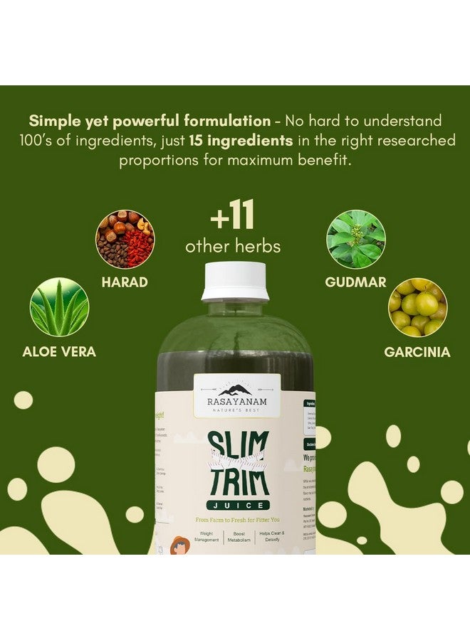 Rasayanam Pure Amla Juice & Slim Trim Juice - Combo Pack (750ml Each) | For Healthy Hair, Skin & Gut | Weight Management & Detox | Natural Immunity Boost with Vitamin C | No Added Sugar - Image 4