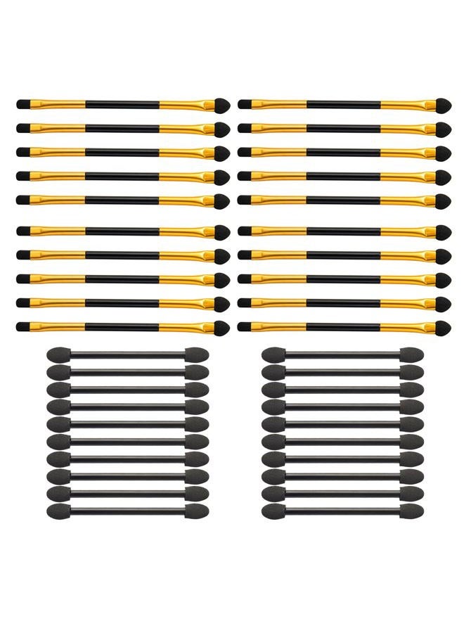 LINYUEARUI 40PCS Eyeshadow Applicator,Sponge Blending Concealer Brush,Soft Dual end Eyeshadow Smudge Brush,Double Sided Makeup Brush,Eyeshadow Applicators,Cosmetic Tool for Women Lady,Cosmetic Makeup Applicator - Image 1