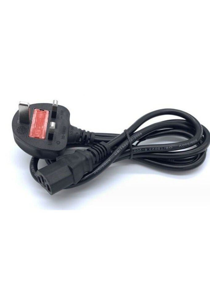 Haing كابل طاقة 3 دبابيس لجهاز الكمبيوتر - طول 1.8 متر | متوافق مع الكمبيوتر المكتبي، الشاشة، الطابعة، UPS | 250 فولت 10 أمبير مزود بصمامات | مثالي للاستخدام في المنزل، المكتب، السفر - Image 2