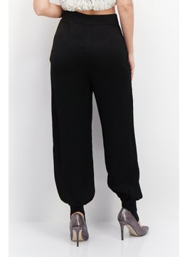 Couture Made For Vero Moda Women Plain Zipper Closure Pants, Black  - Image 4
