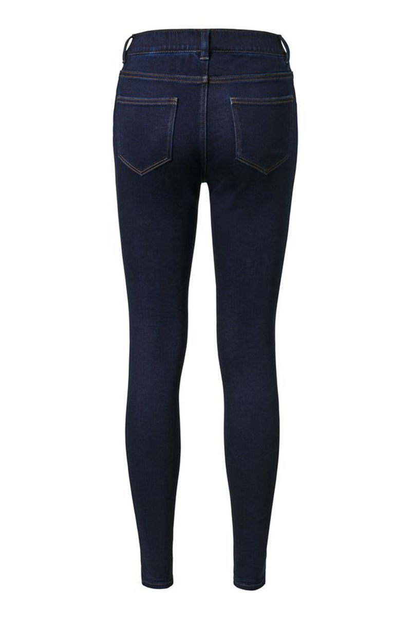 Tchibo Women Slim Fit Solid Stretchable Jeans, Dark Blue - Image 3