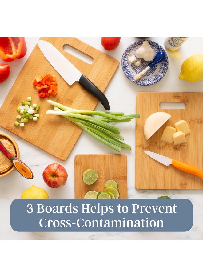 Totally Bamboo 3-Piece Bamboo Cutting Board Set - Reversible Kitchen Boards for Chopping, Cheese & Serving | Durable, Eco-Friendly Wood Cutting Boards - Image 2