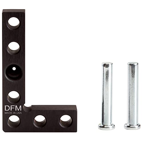 DFM Tool Works Small Square and Center Finder - Made in USA Versatile Woodworking Tool with 11/32" Center Marking Hole for Larger Pencils, Carpenter Tool for Accurate Line Transfers (Black) - Image 1