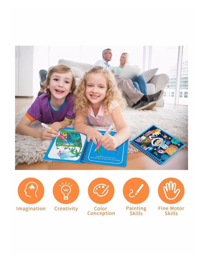 1 Pieces Water Draw Books Water Pen Coloring Books with 1 Pieces Pens - Image 4