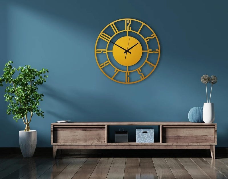 Cartvilla Cartvilla Material Metal Wall Clock Big Size Wall Clock Modern Clocks for Living Room Stylish Wall Clocks for Home Decoration Designer Wall Clock Golden Wall Clock 50 CM - Image 4