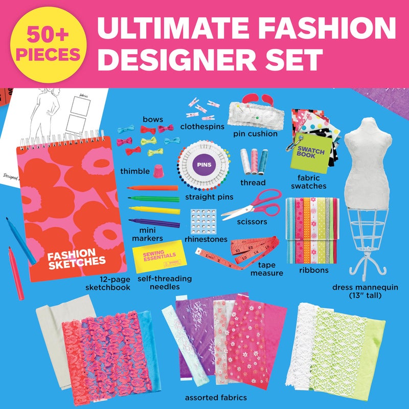 Creativity for Kids Designed by You Fashion Studio: DIY Fashion Designer Craft Kit for Girls, Dress Design Toy & Sewing Set for Kids, Gifts and Toys for Girls (Ages 9+) - Image 3