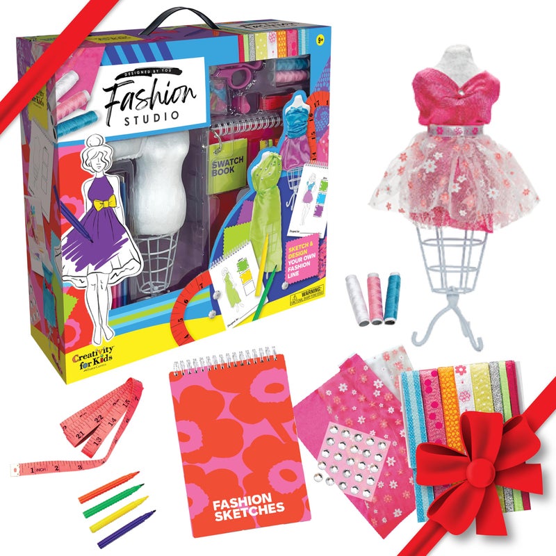 Creativity for Kids Designed by You Fashion Studio: DIY Fashion Designer Craft Kit for Girls, Dress Design Toy & Sewing Set for Kids, Gifts and Toys for Girls (Ages 9+) - Image 1