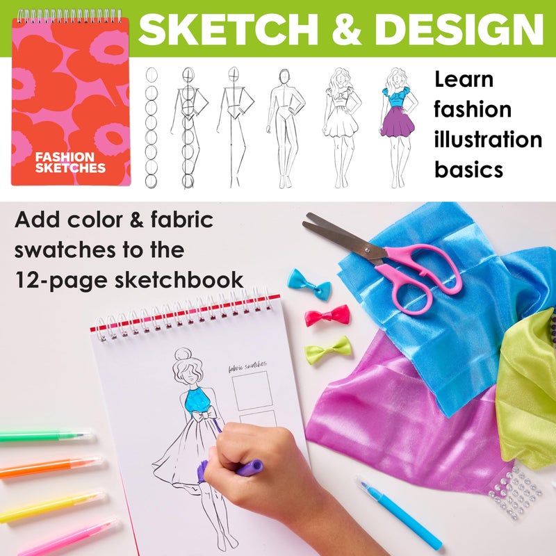 Creativity for Kids Designed by You Fashion Studio: DIY Fashion Designer Craft Kit for Girls, Dress Design Toy & Sewing Set for Kids, Gifts and Toys for Girls (Ages 9+) - Image 4