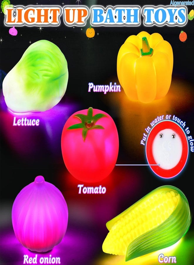 TSDATOWR Light Up Bath Toys, No Hole Vegetable Soup Set for Toddlers - Image 2