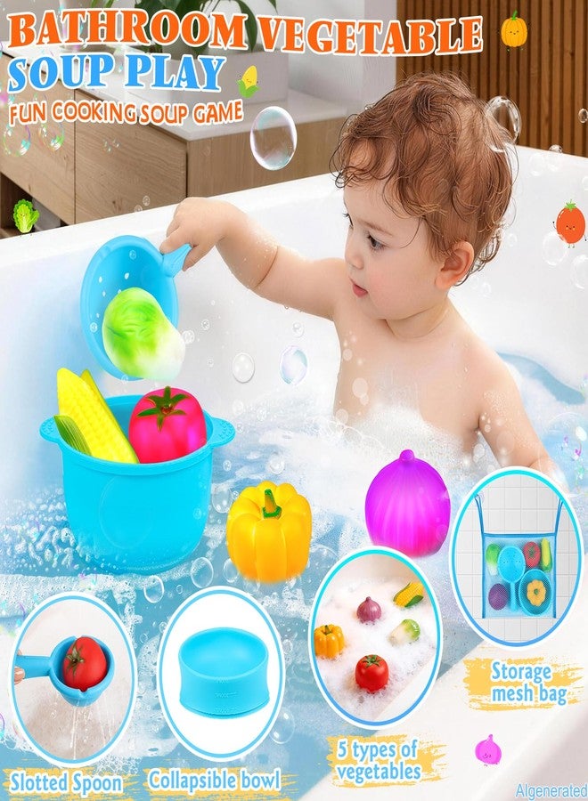 TSDATOWR Light Up Bath Toys, No Hole Vegetable Soup Set for Toddlers - Image 3