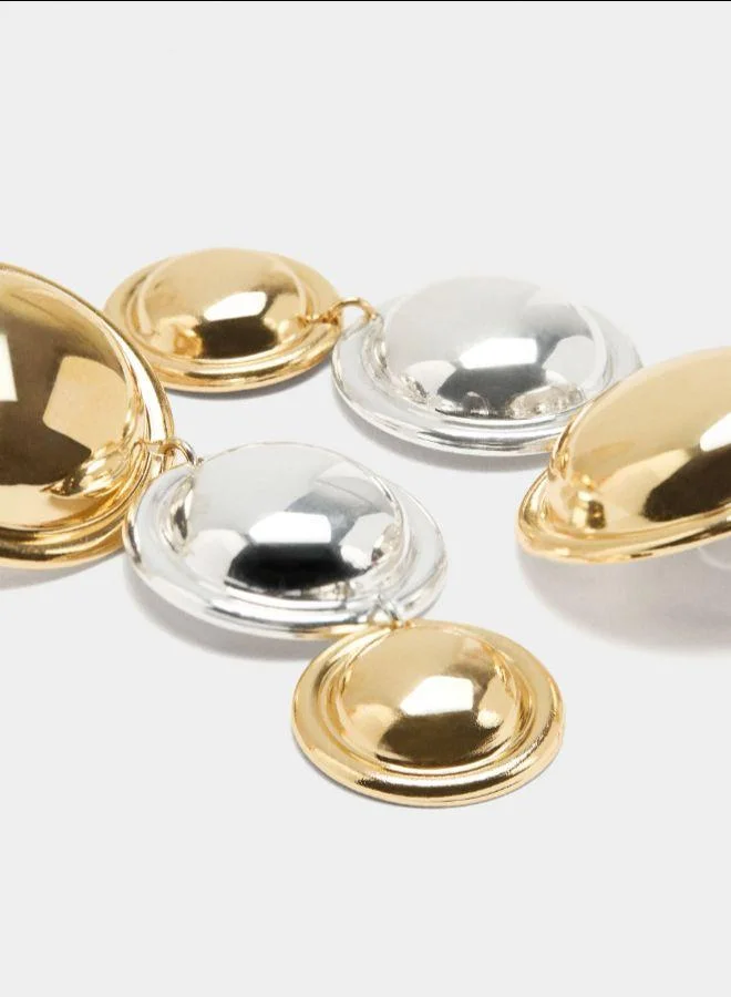 بارفوا أقراط طويلة مع دوائر ثنائية اللون