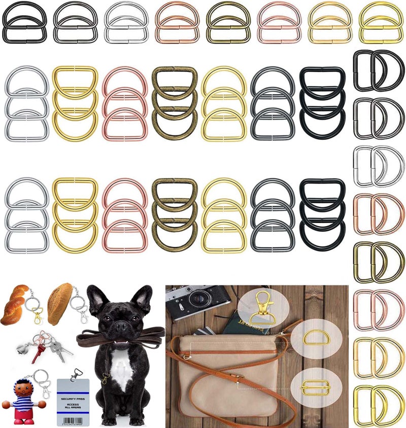 DIY Crafts (3 Pcs D Rings, KC Gold) Round Swivel Snap Hooks and Round Rings, Metal Swivel Lanyard Snap Round Hook, Slide Buckle for Bags, Wallets and Luggage Supplies - Image 2