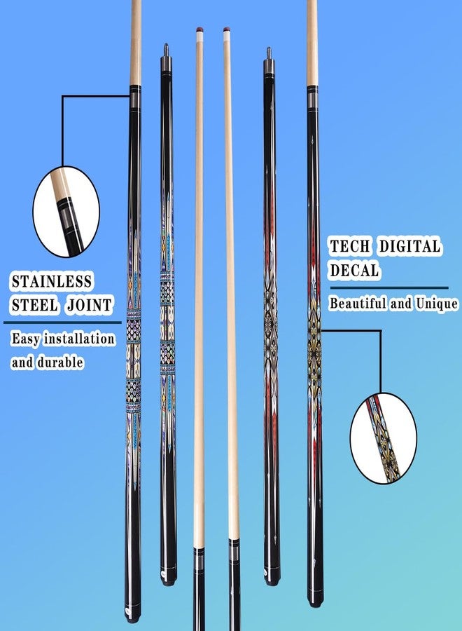 Tiekerbilir Canadian Maple Pool Cue Stick, Stainless Steel 5/16" X 18 Joint, 58 Inch 13mm Tip Billiard Pool Cue Stick, 19 20 oz, 2-Piece Pool Cue Stick for Beginner, Commercial Home Entertainment (Model C (19oz)) - Image 5