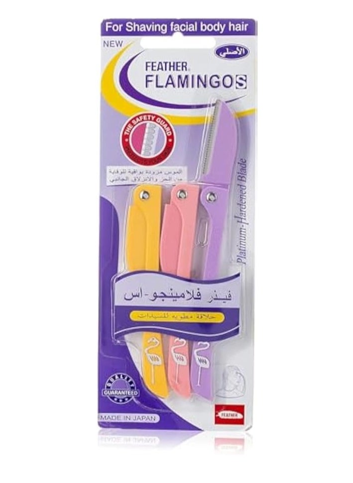فيذر-فلامنجو 5قطعة شفرات للسيدات لإزالة شعر الوجه والجسم مكوّنة من 3 شفرات  - Image 2