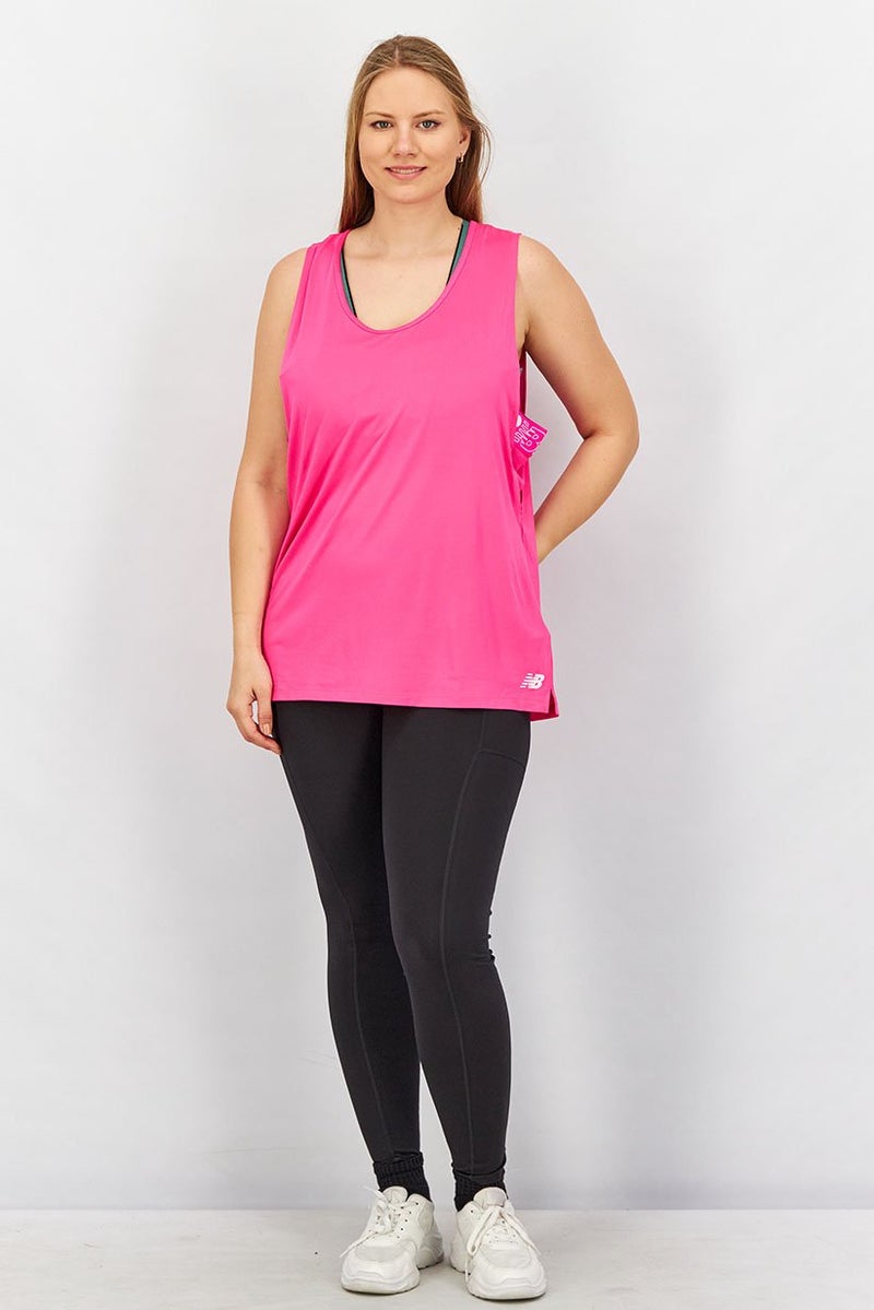 New Balance Women Regular Fit Sleeveless Training Tank Top, Pink  - Image 3