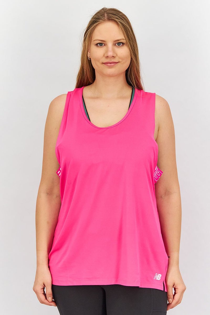 New Balance Women Regular Fit Sleeveless Training Tank Top, Pink  - Image 1