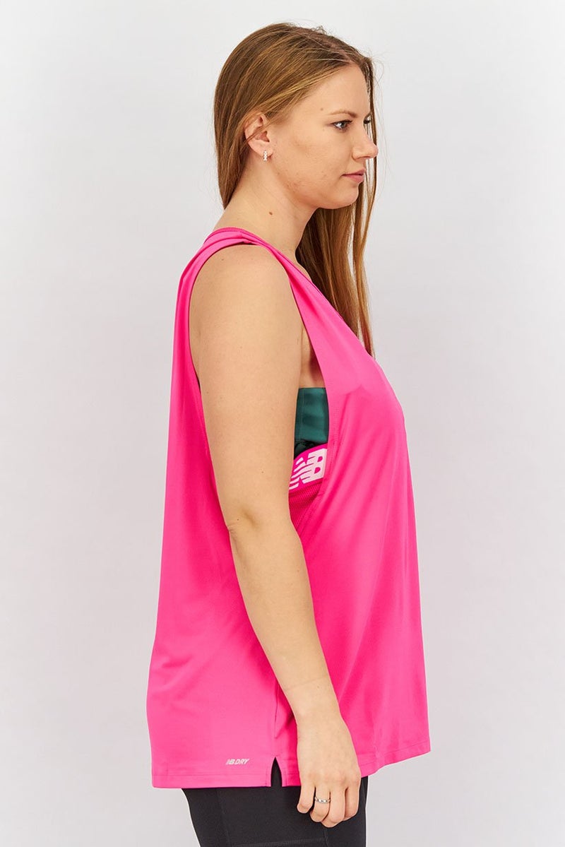 New Balance Women Regular Fit Sleeveless Training Tank Top, Pink  - Image 4
